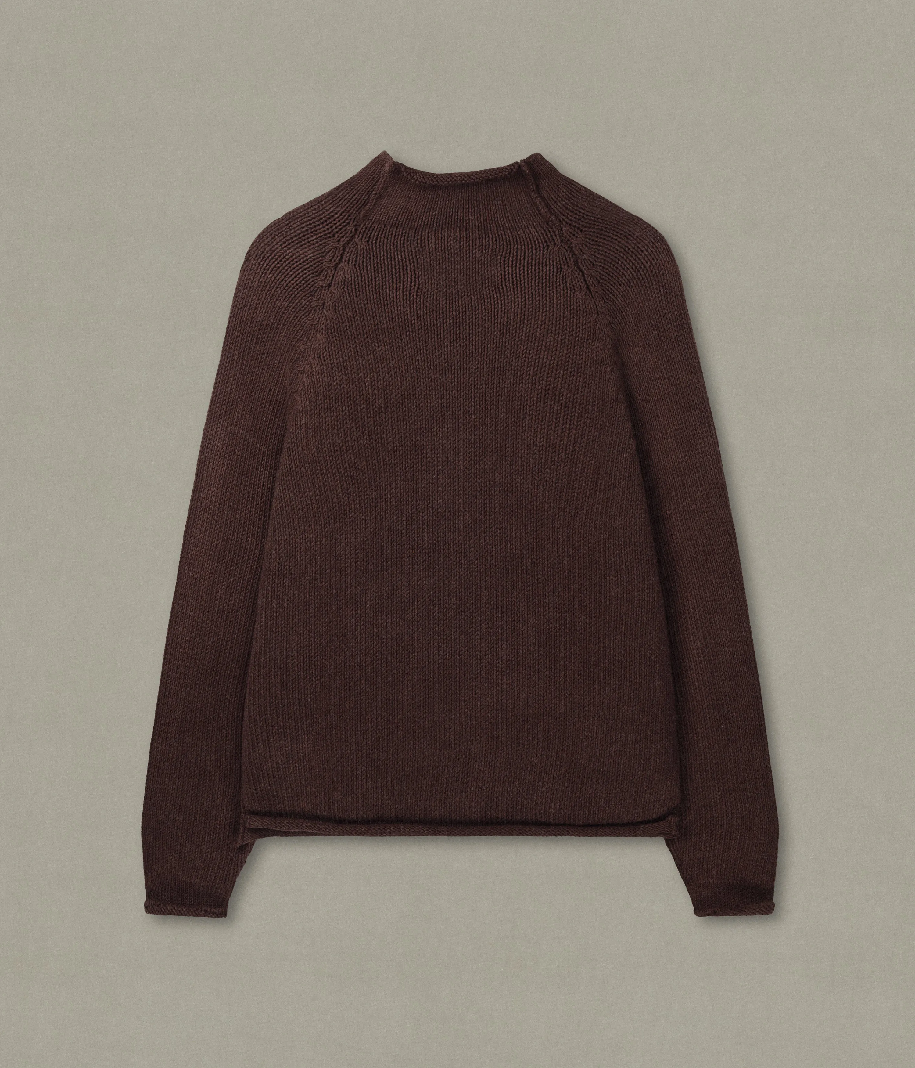 Cotton Fisherman Sweater, Brown