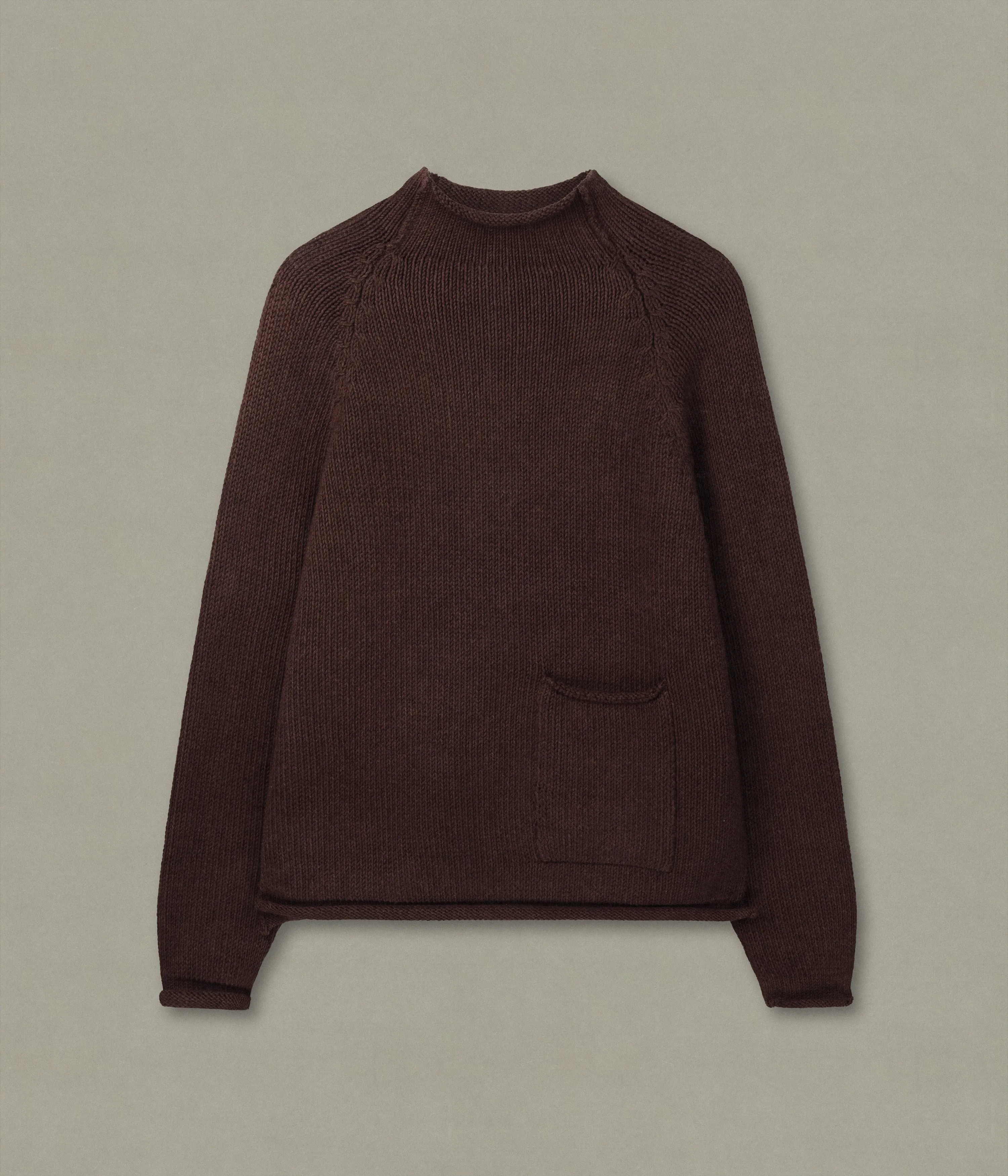 Cotton Fisherman Sweater, Brown