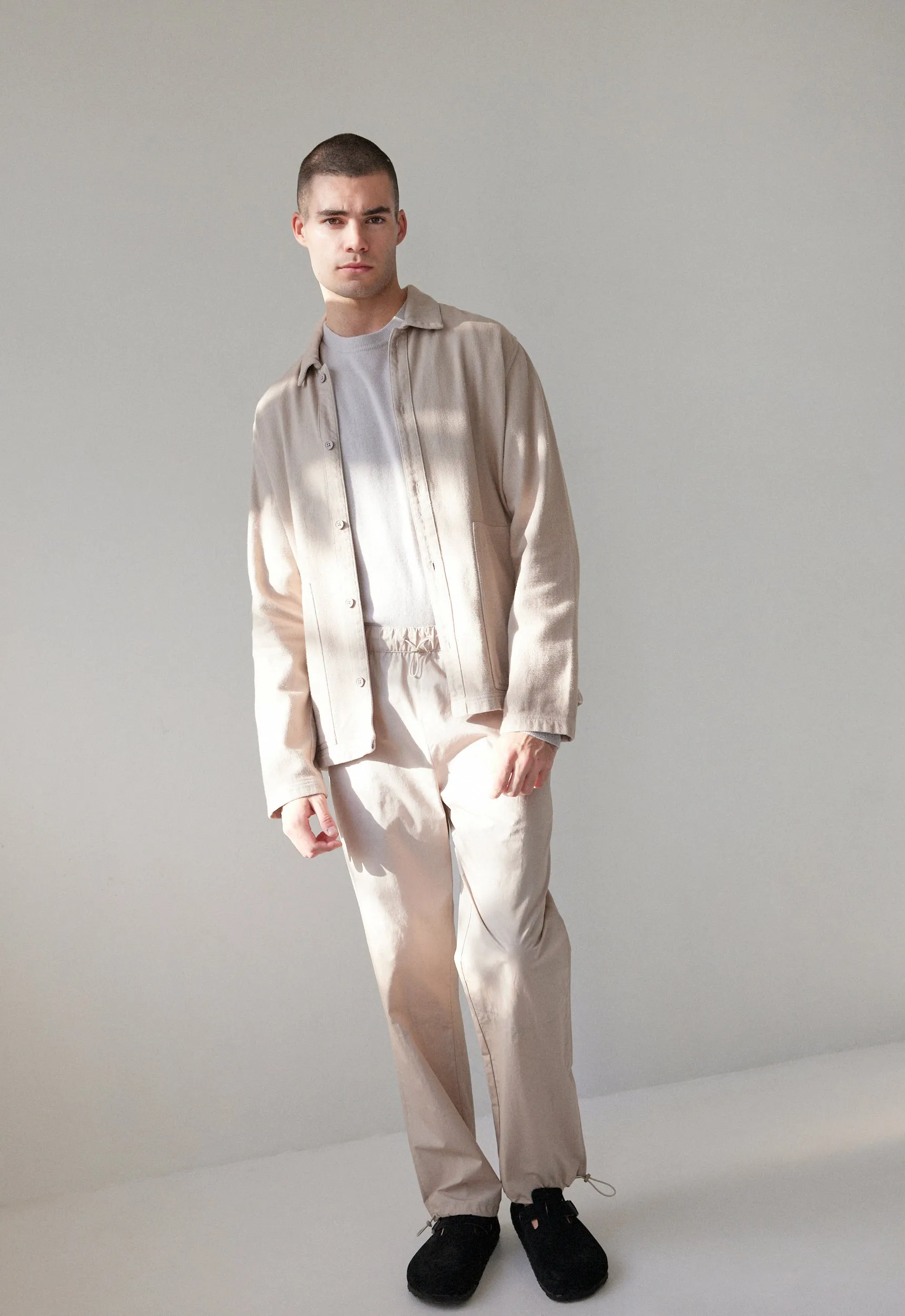 Denman Cotton Pant in Stone Neutral