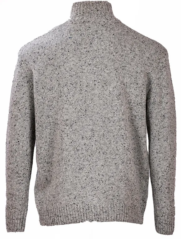 Donegal Blend Zip Neck Sweater - Flannel Grey