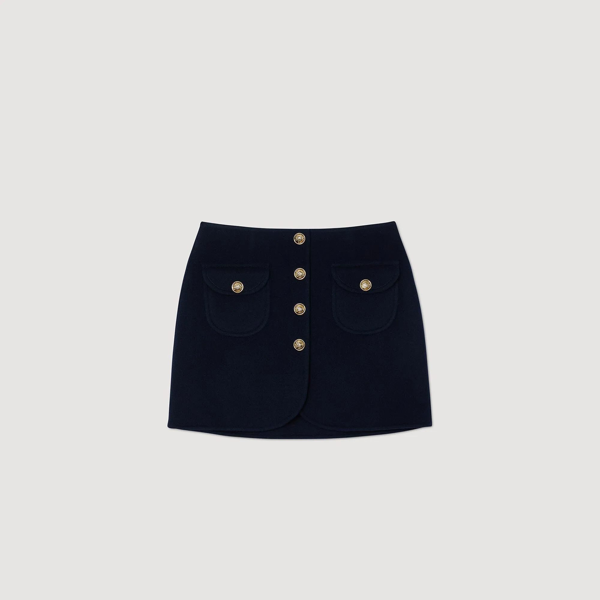 Double-Faced Short Wool Skirt