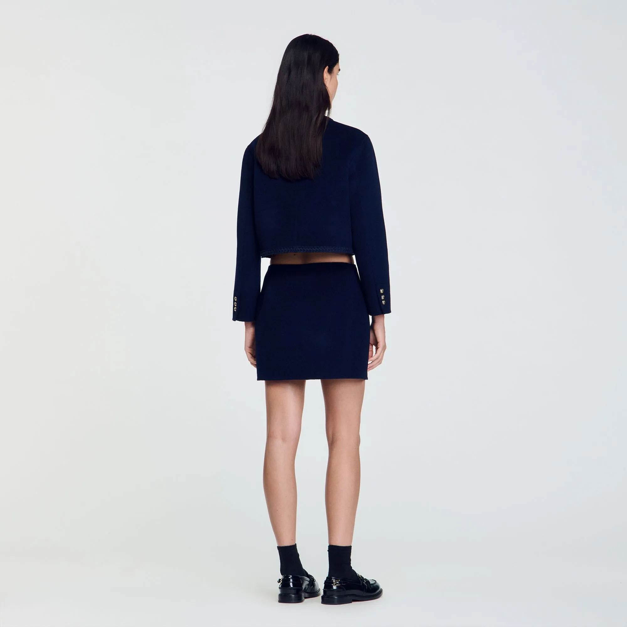 Double-Faced Short Wool Skirt