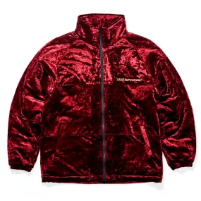 DSXBR BLING VELVET PUFFER JACKET RED