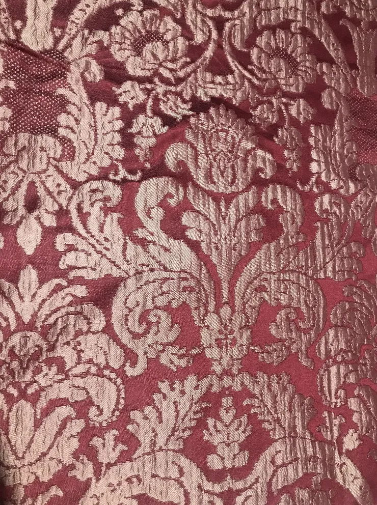 Duke Marcus 100% Silk Taffeta Medallion Interior Design Fabric - Rouge Red