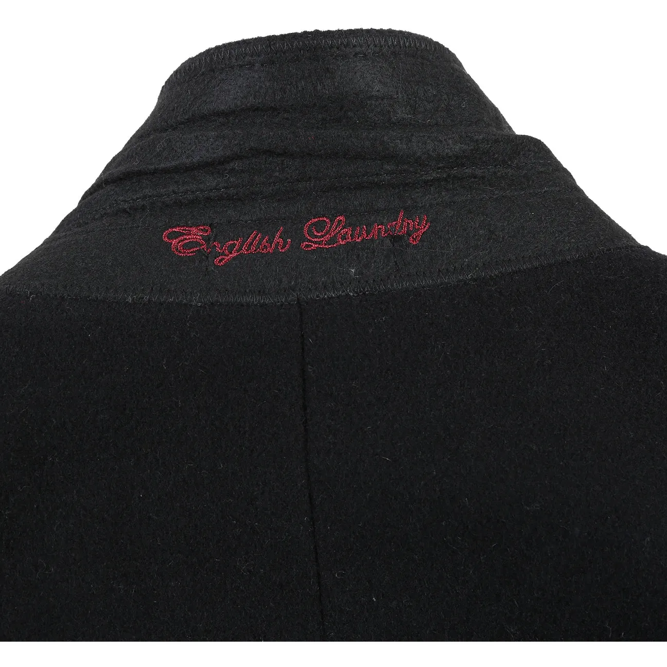 ENGLISH LAUNDRY Wool Blend Breasted Black Top Coat EL53-01-001