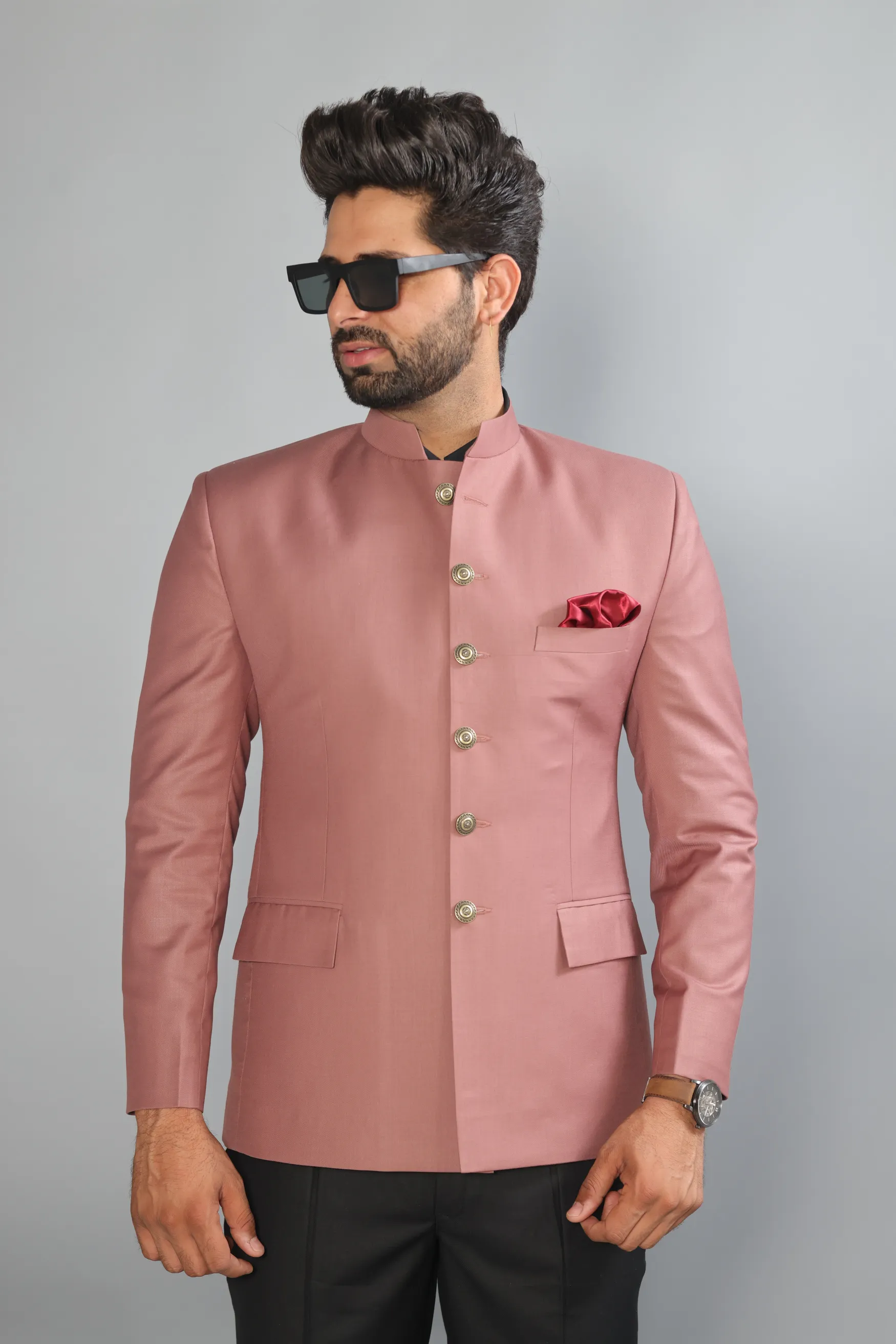 Exclusive Rosewood Jodhpuri Bandh gala with Black Trouser | Perfect Wedding and Party Wear | Free Personalisation