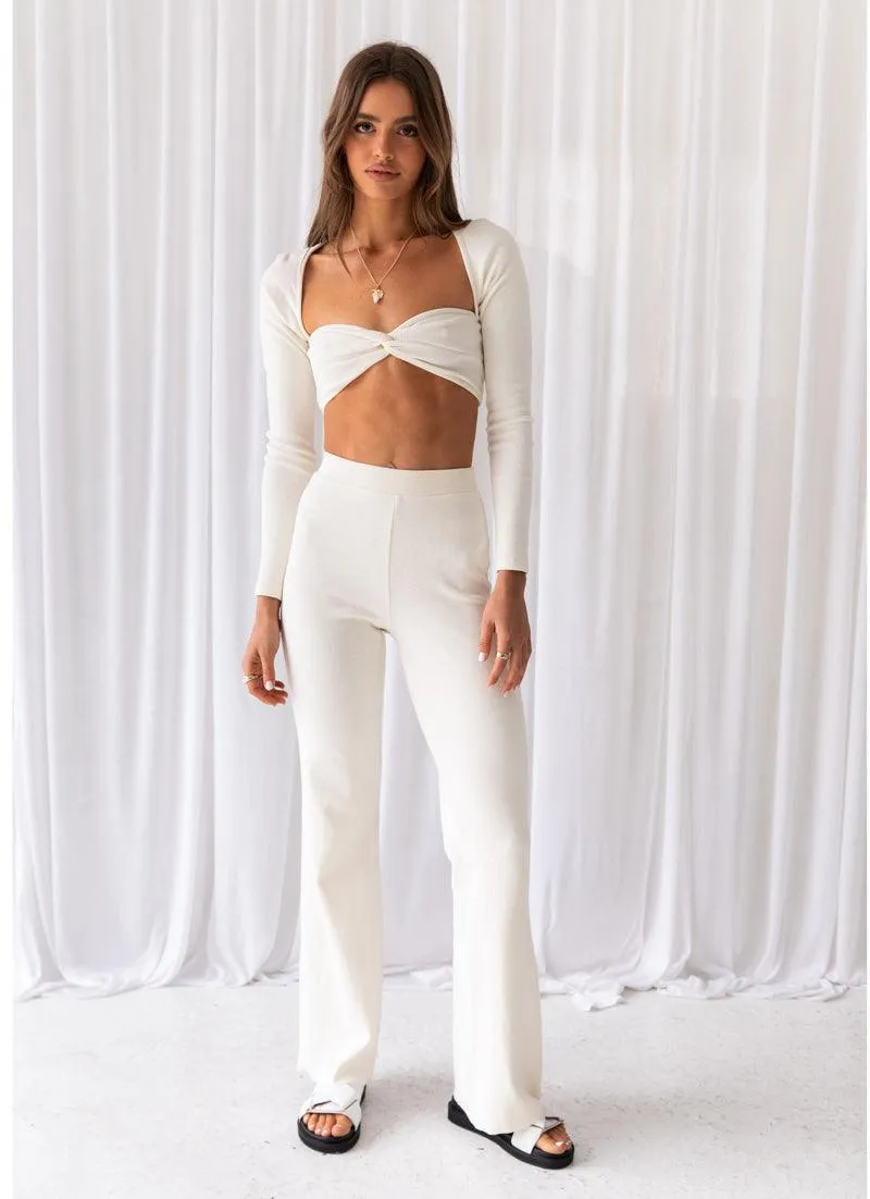 First Class Organic Cotton Rib Crop Top - Ivory