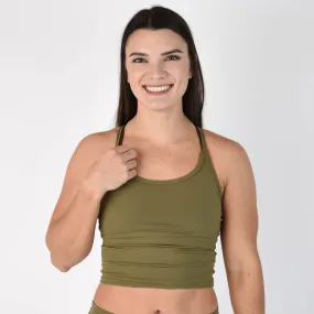 FLEO Switch Up Crop Tank - Martini Olive