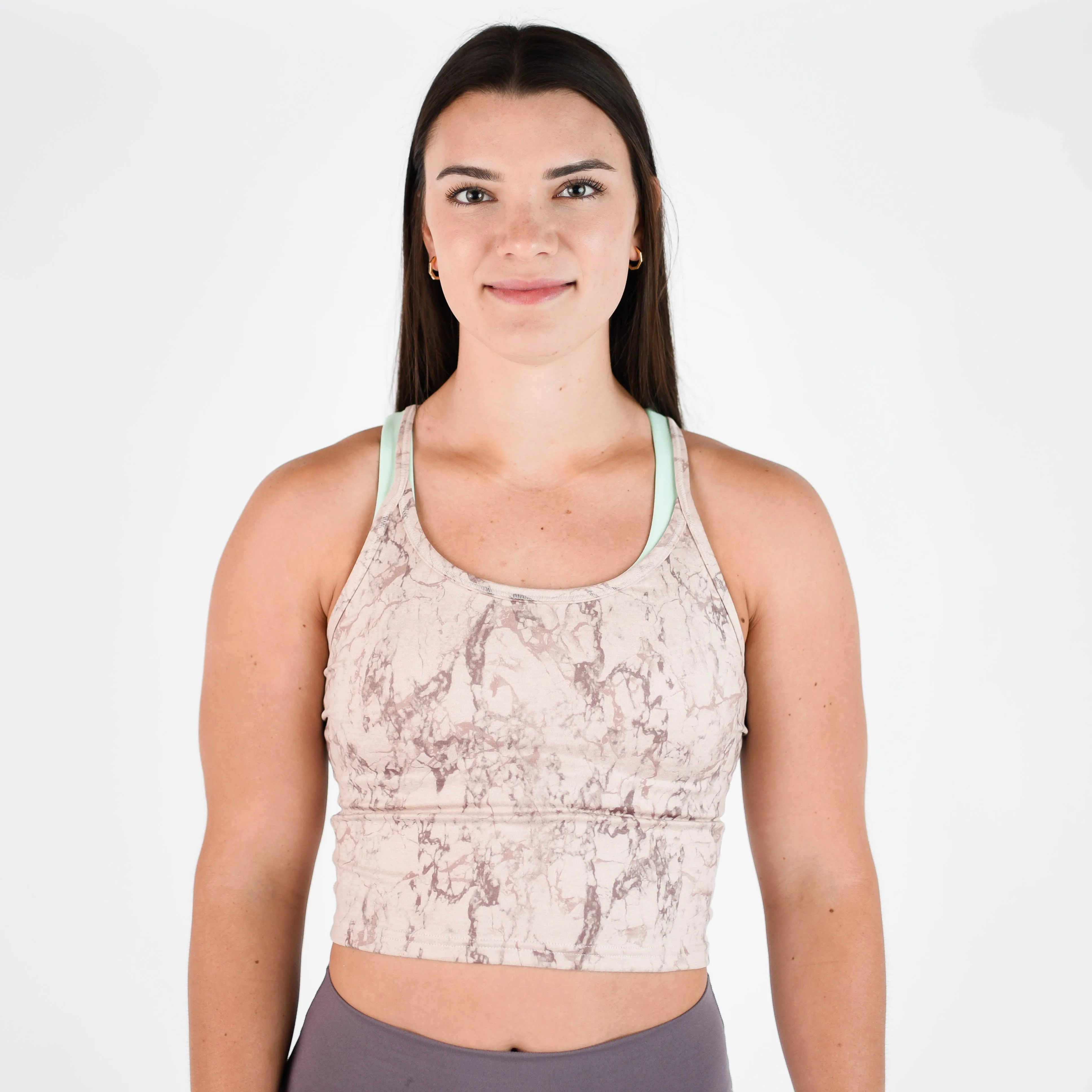 FLEO Switch Up Crop Tank - Rose Marble