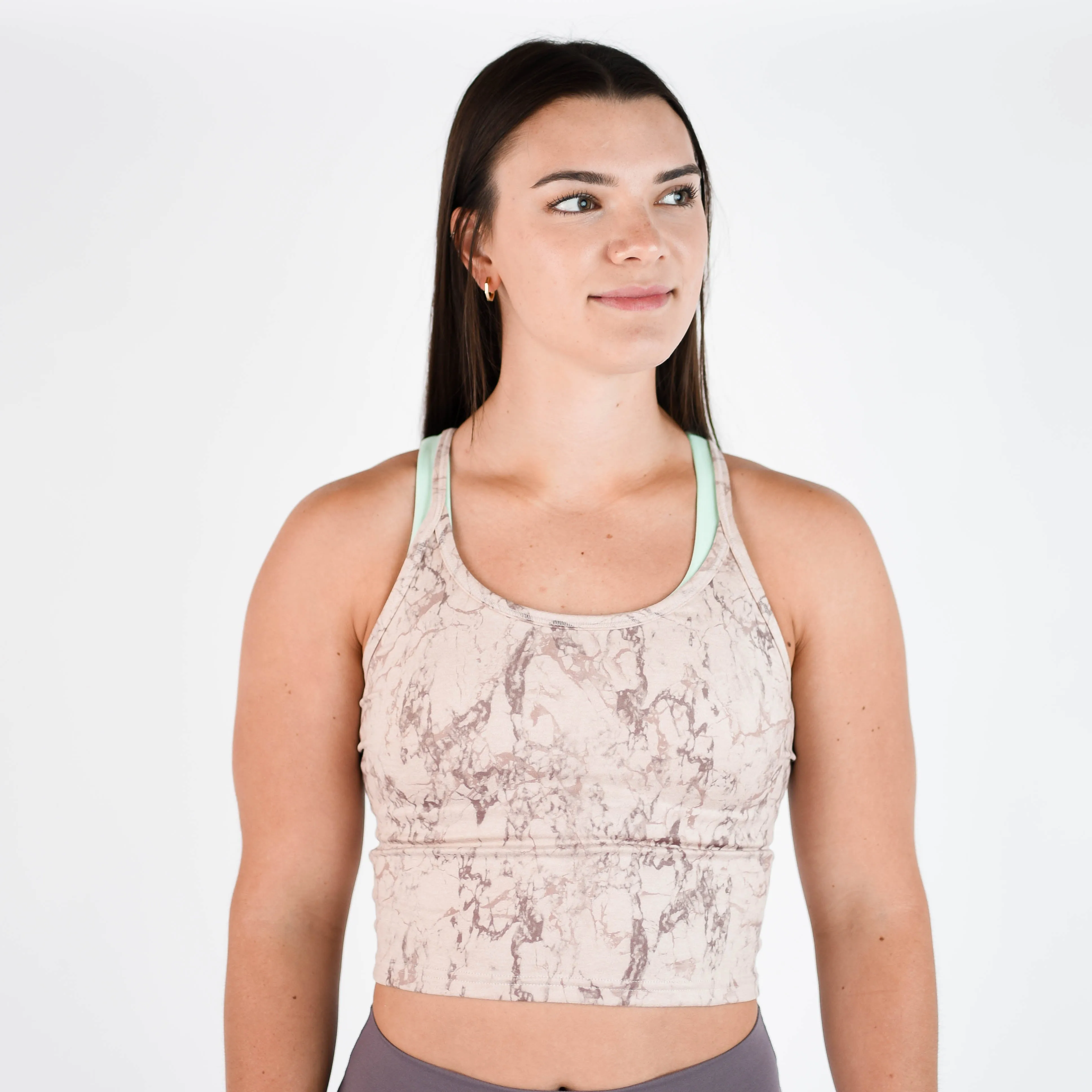 FLEO Switch Up Crop Tank - Rose Marble