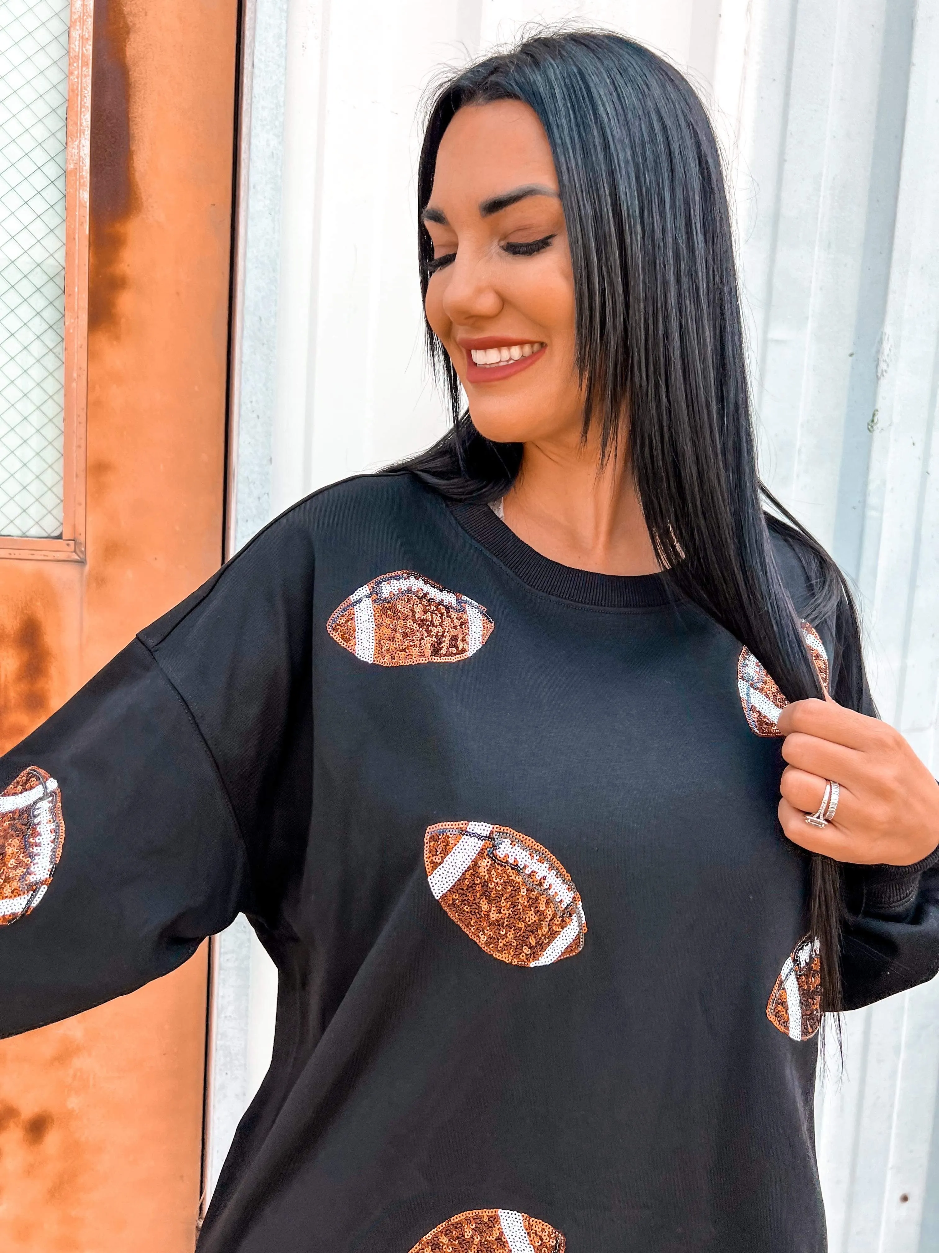 Football Sequin Pullover