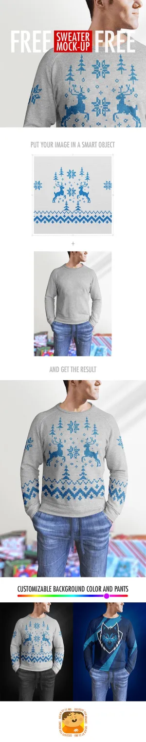 Free PSD Mens Sweater Mockup