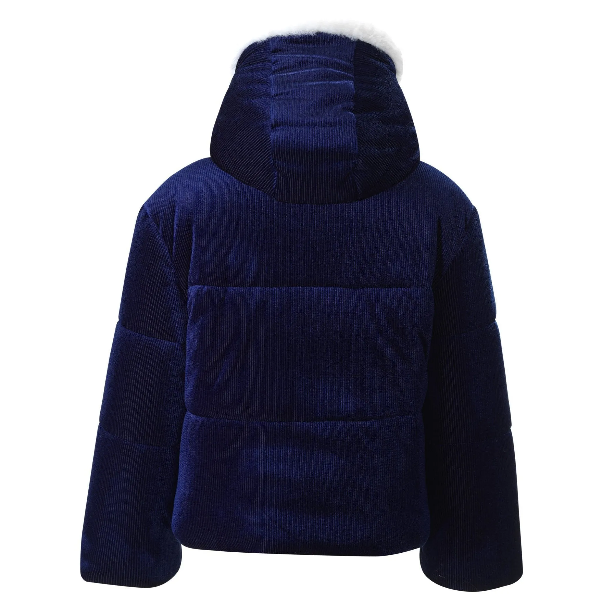 Girls Navy Hooded Puffer Jacket