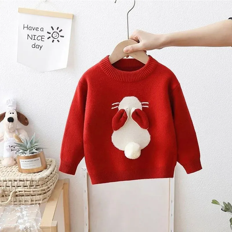 Girls Rabbit Knit Sweater