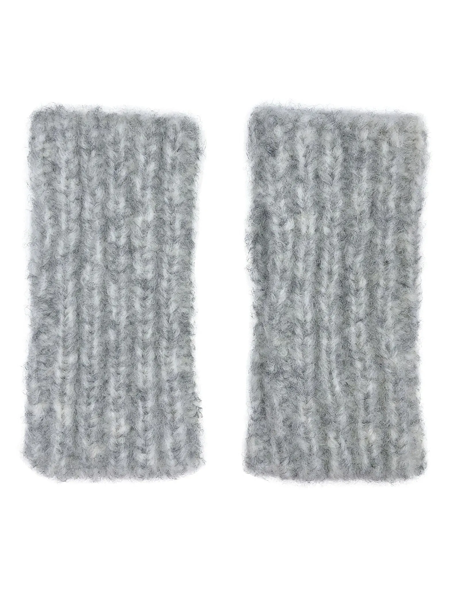 Gray Ribbed Alpaca Gloves