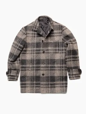 Grey Check Wool & Alpaca Overcoat