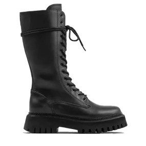 Groovy Lace-Up Black Combat Boots