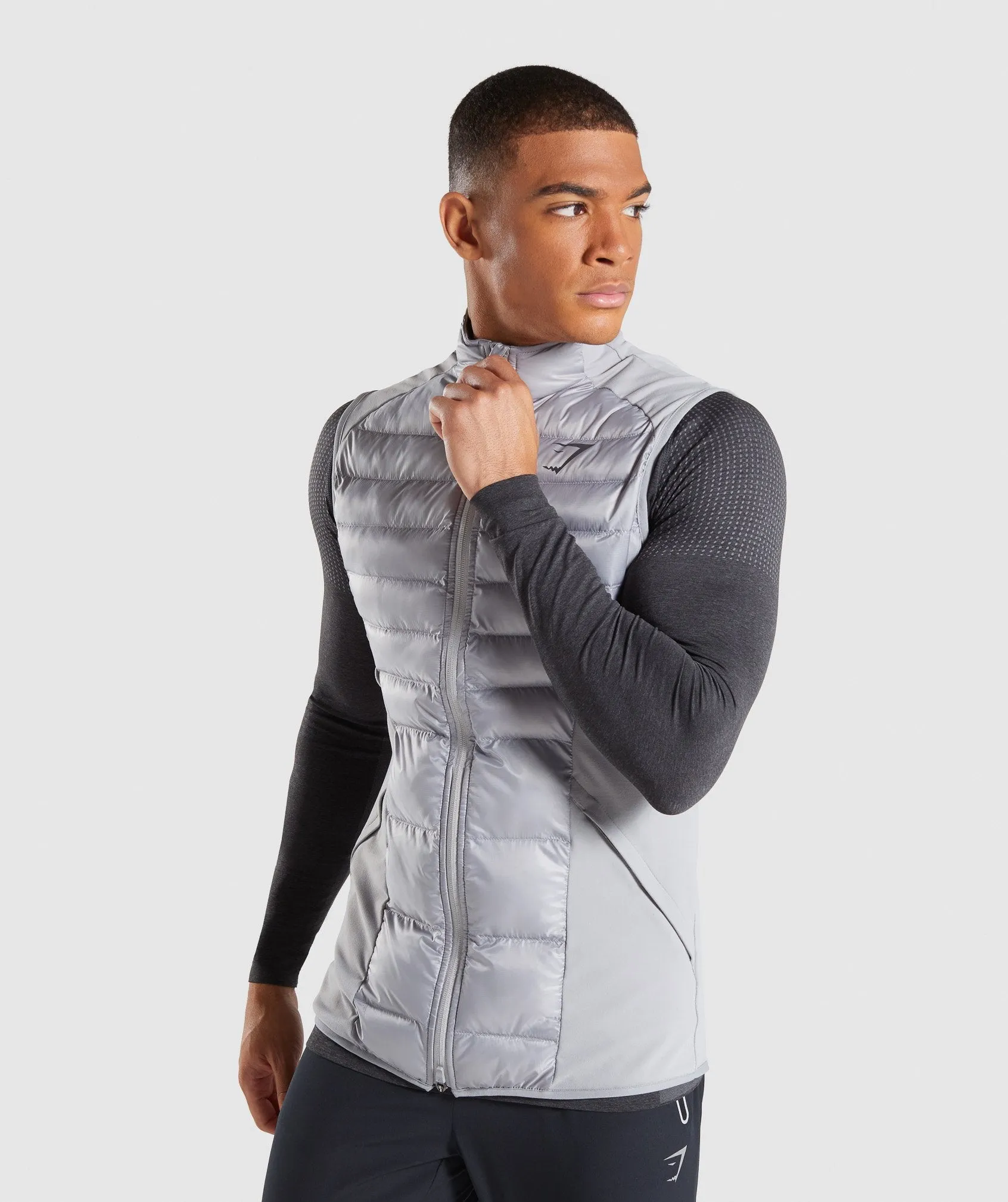 Gymshark Power Lightweight Gilet - Light Grey