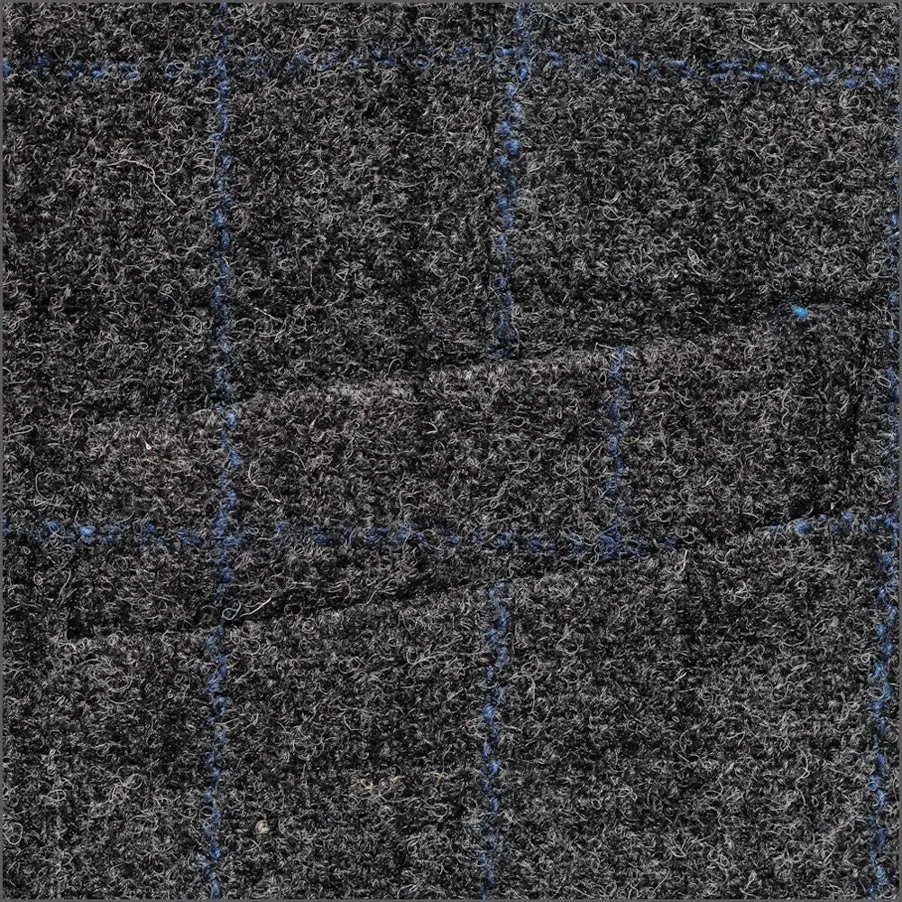 Harris Tweed Grey Marl with Blue Over Check Waistcoat--