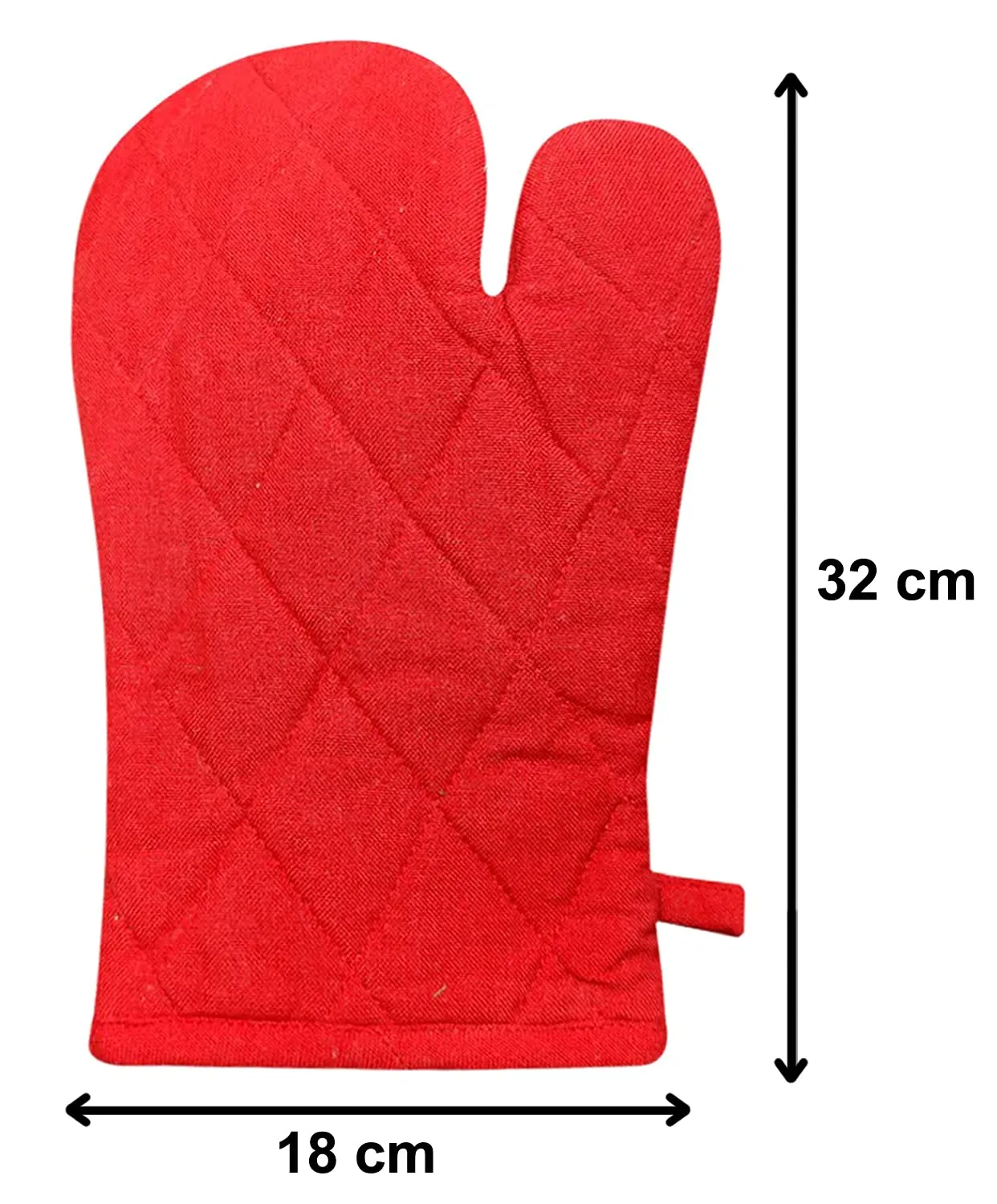 Heart Home Cotton Microwave Oven Gloves, Set of 4 (Red)-HS40HEARTH23978