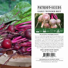 Heirloom Early Wonder Tall Top Beet Seeds (5g) by Patriot Seeds