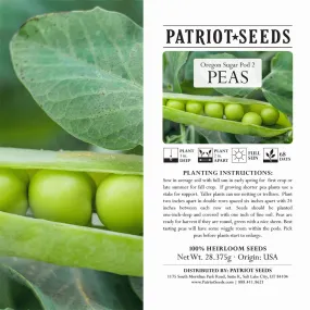 Heirloom Oregon Sugar Pod #2 Pea Seeds (28.375g) by Patriot Seeds