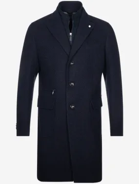 Herringbone Overcoat Navy