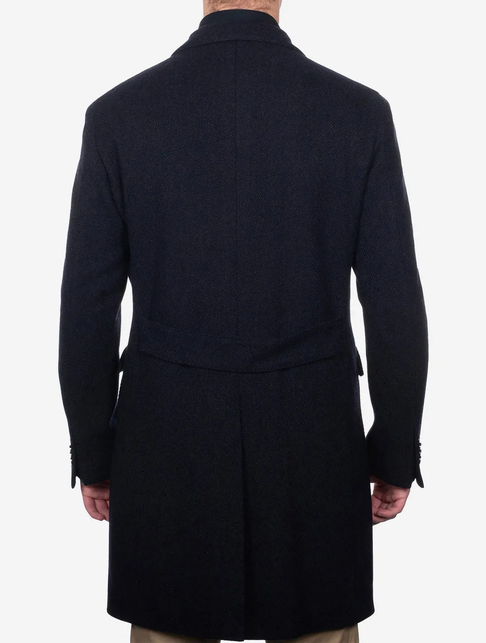 Herringbone Overcoat Navy