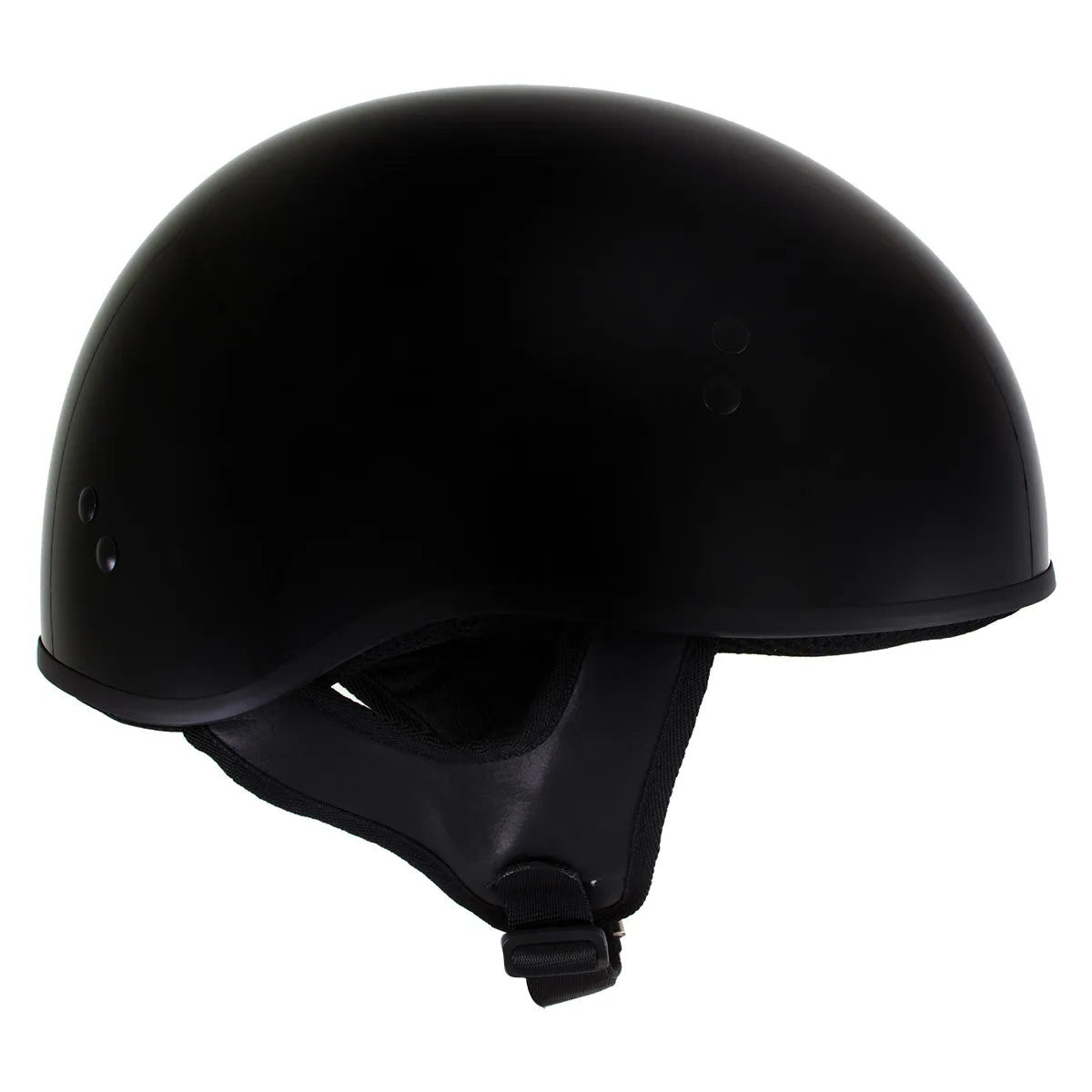 Hot Leathers HLT68-SP 'The O.G.' No Logo Flat Black DOT Unisex Half Helmet w/ MP7922FMSET Heated Balaclava Bundle