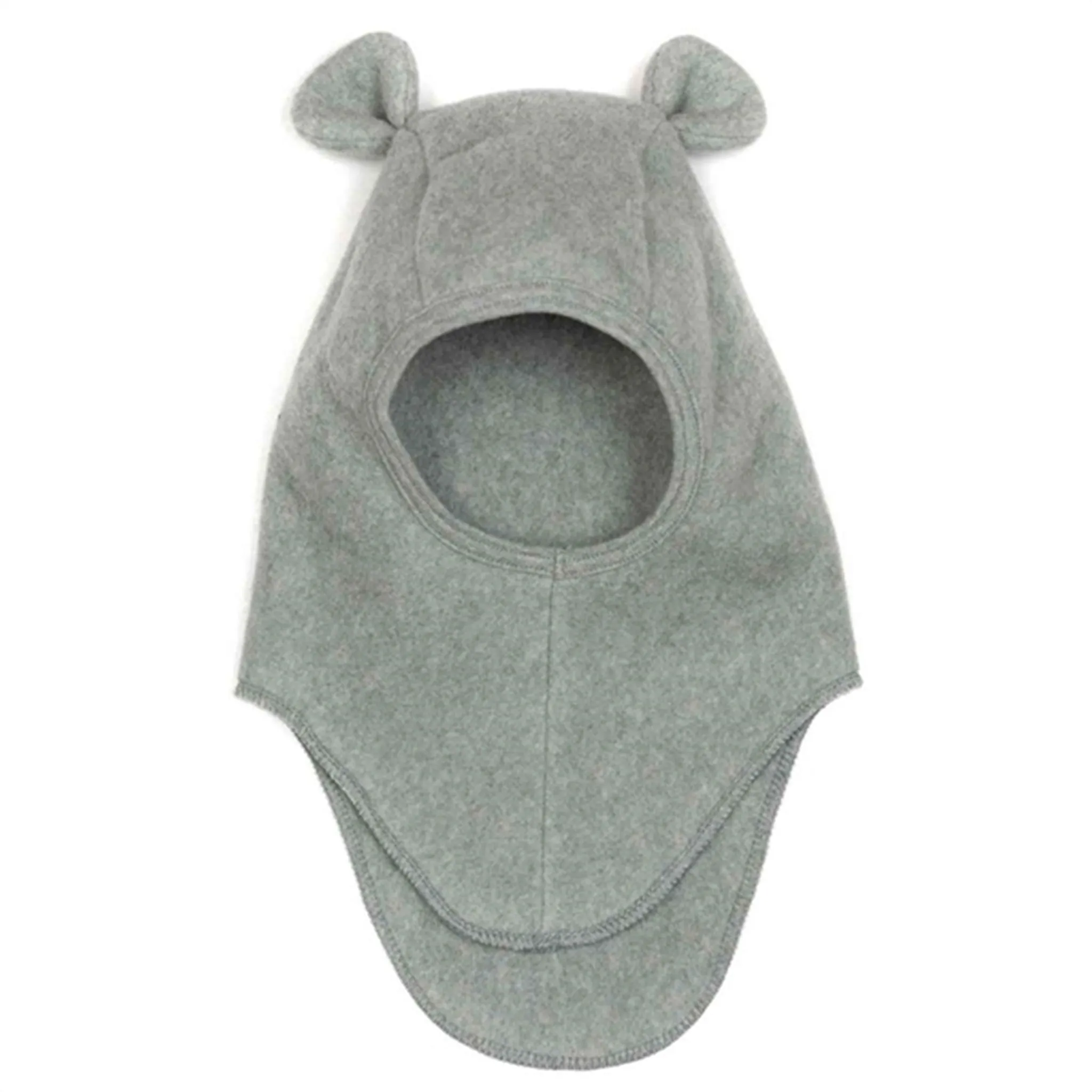 Huttelihut Teddy Balaclava Cotton Fleece w. Ears Eucalyptus