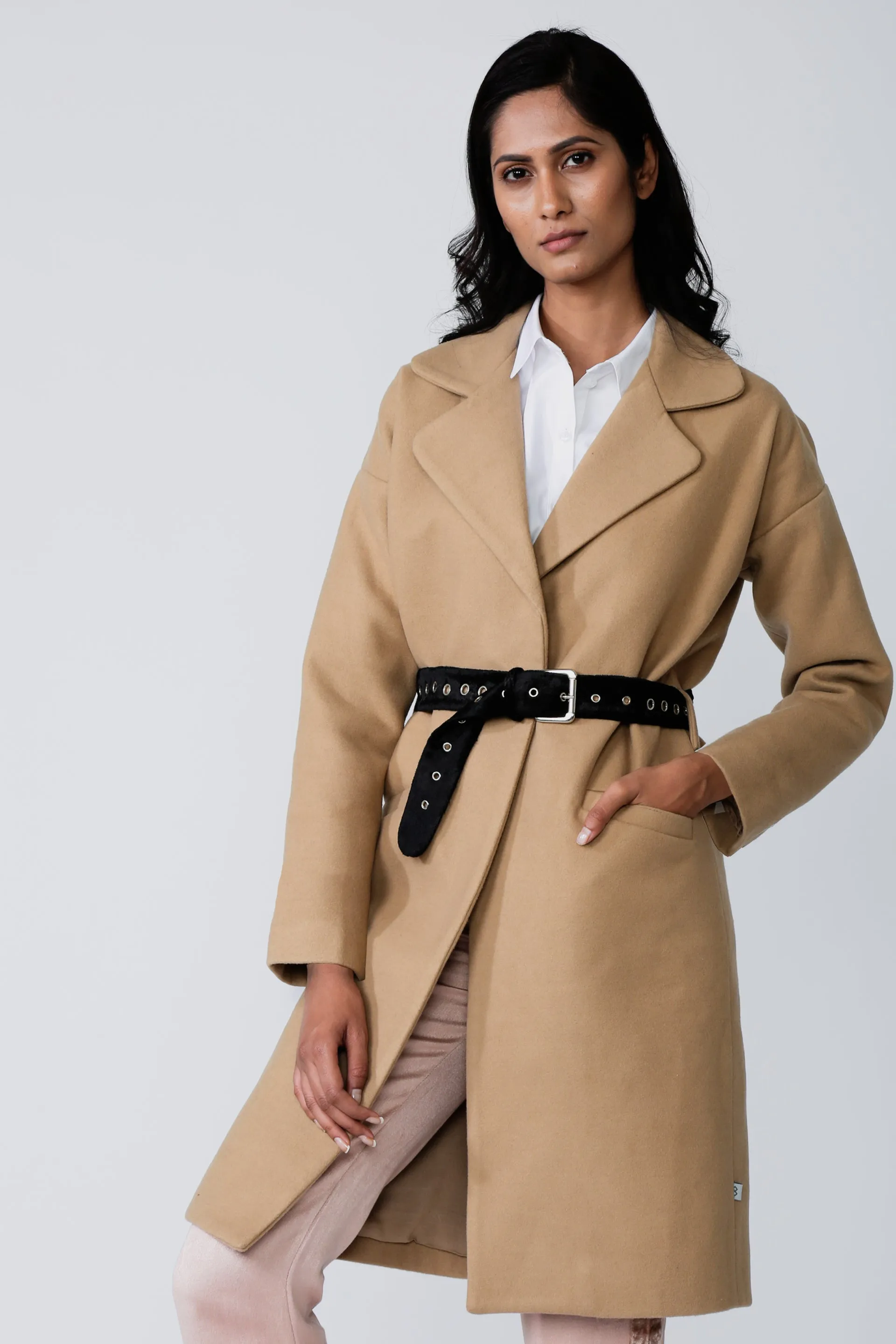 INAS Camel Wool Blend Coat