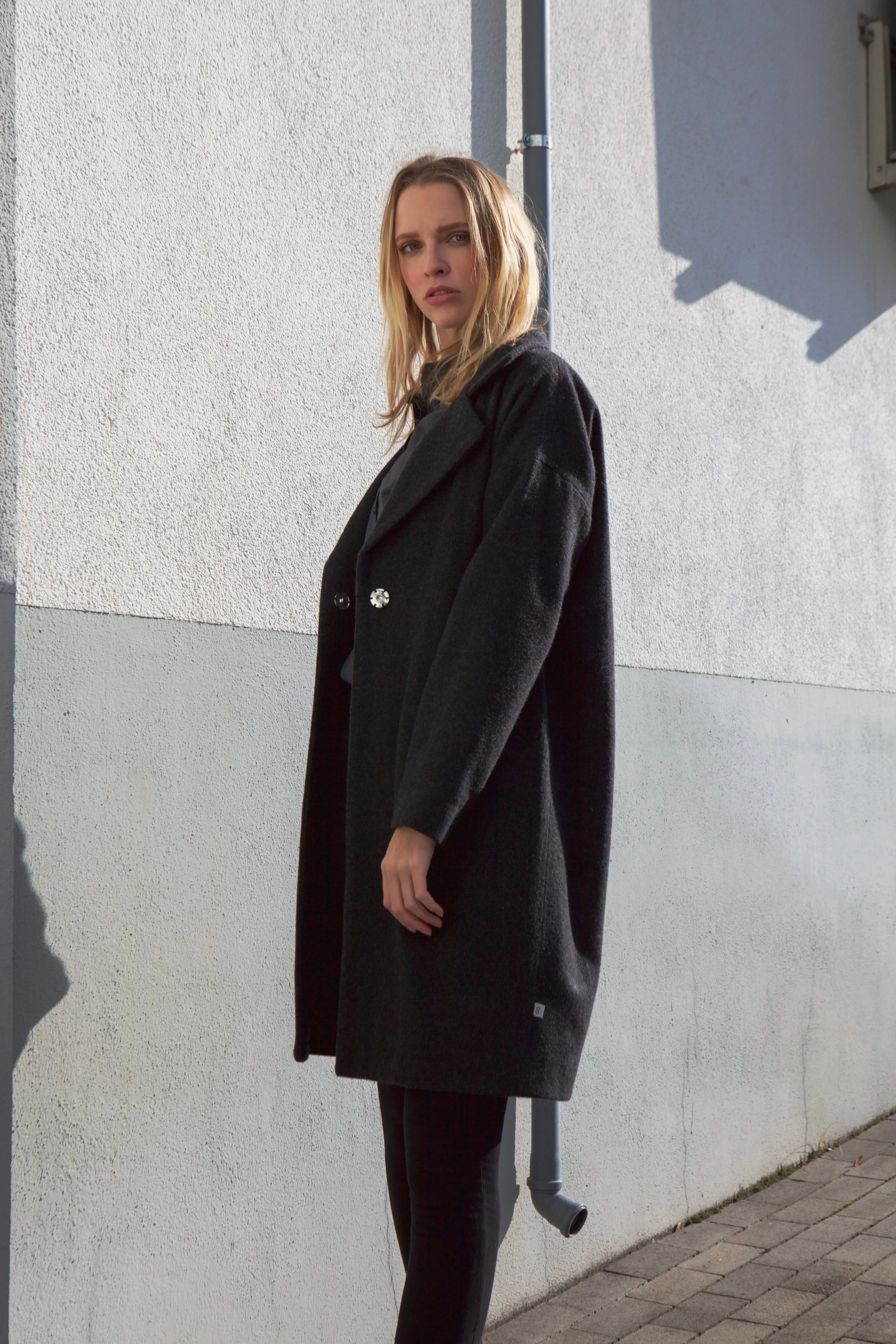 INAS Grey Wool Blend Coat