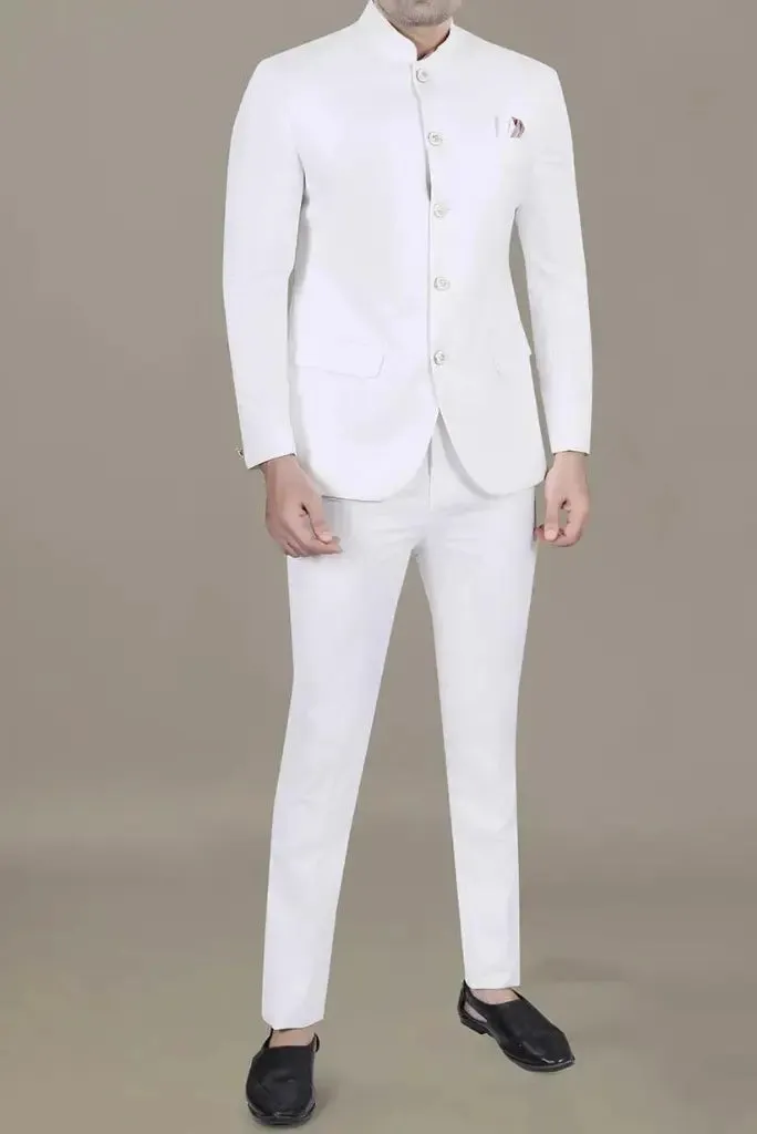 Indian Function Wedding Classic Suit For Men Jodhpuri White Suit Party Event Wear