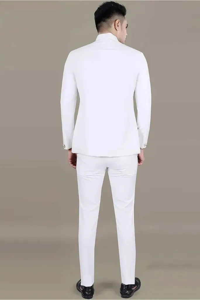 Indian Function Wedding Classic Suit For Men Jodhpuri White Suit Party Event Wear