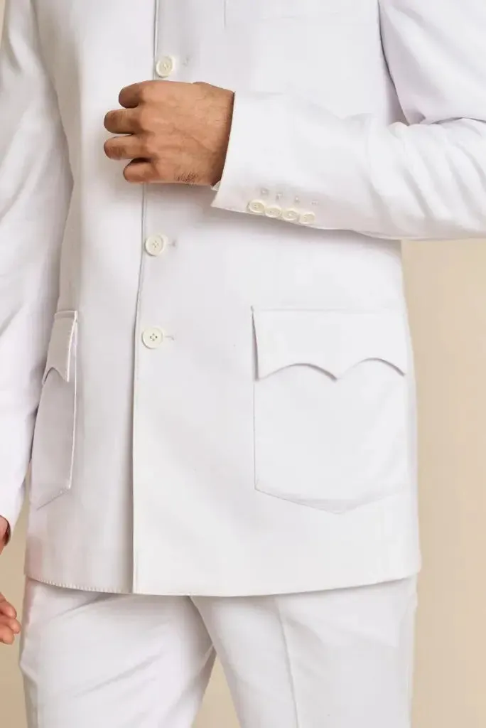 Indian Style White Jodhpuri Suit Classic Suit Bandhgala White Suit Party Wear For Him At Sainly