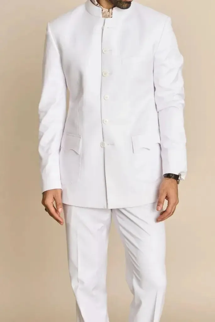 Indian Style White Jodhpuri Suit Classic Suit Bandhgala White Suit Party Wear For Him At Sainly