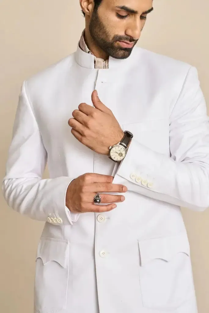 Indian Style White Jodhpuri Suit Classic Suit Bandhgala White Suit Party Wear For Him At Sainly