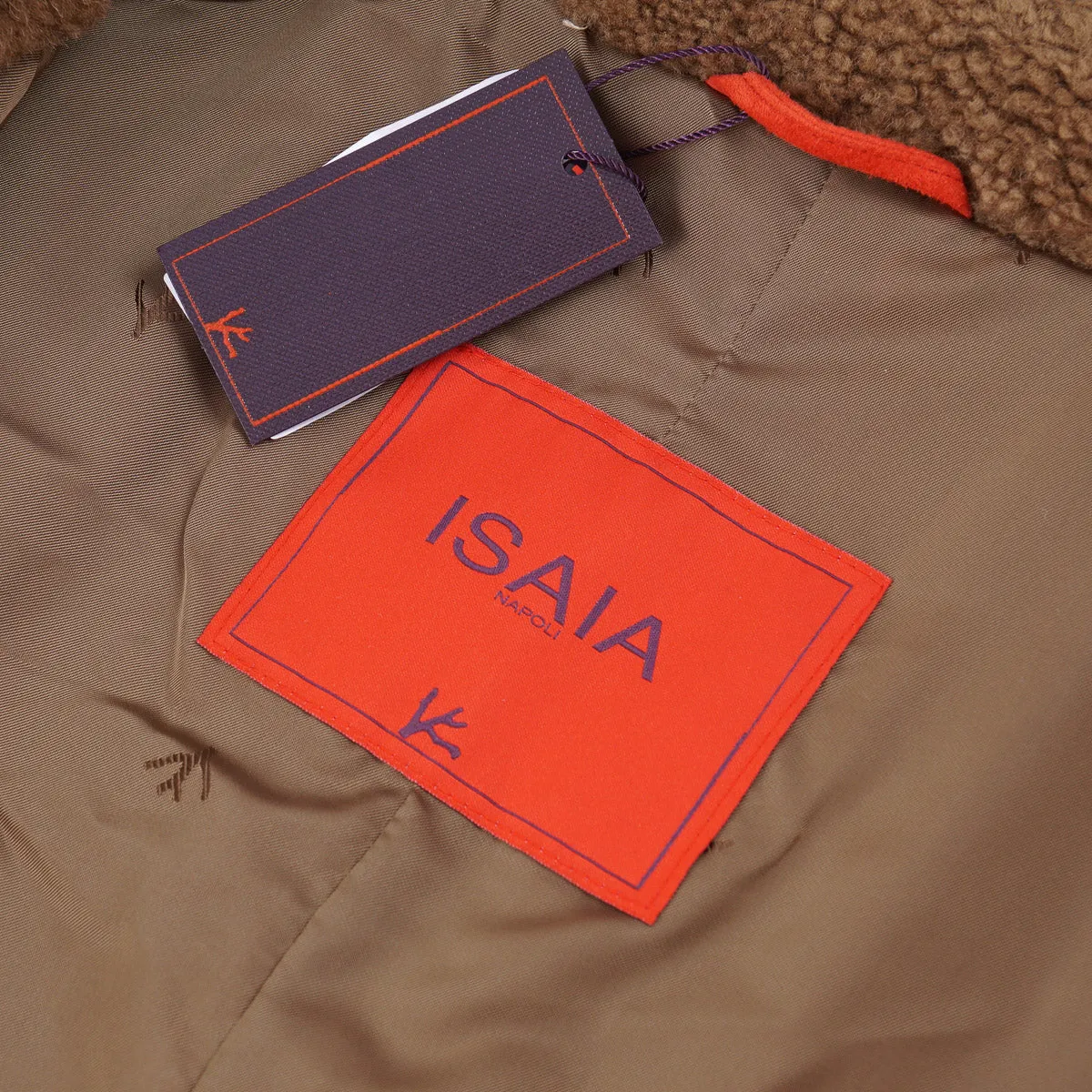 Isaia Reverse Lambskin Shearling Overcoat