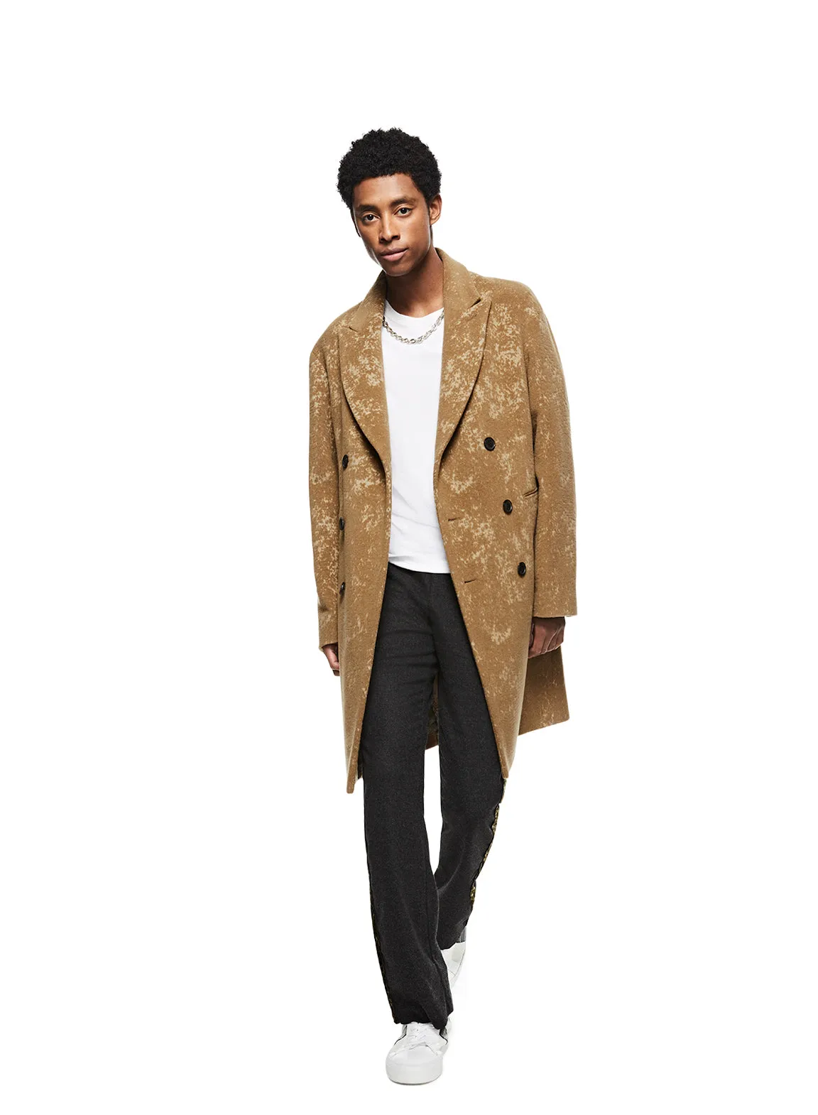 Jacquard Peak Lapel Coat