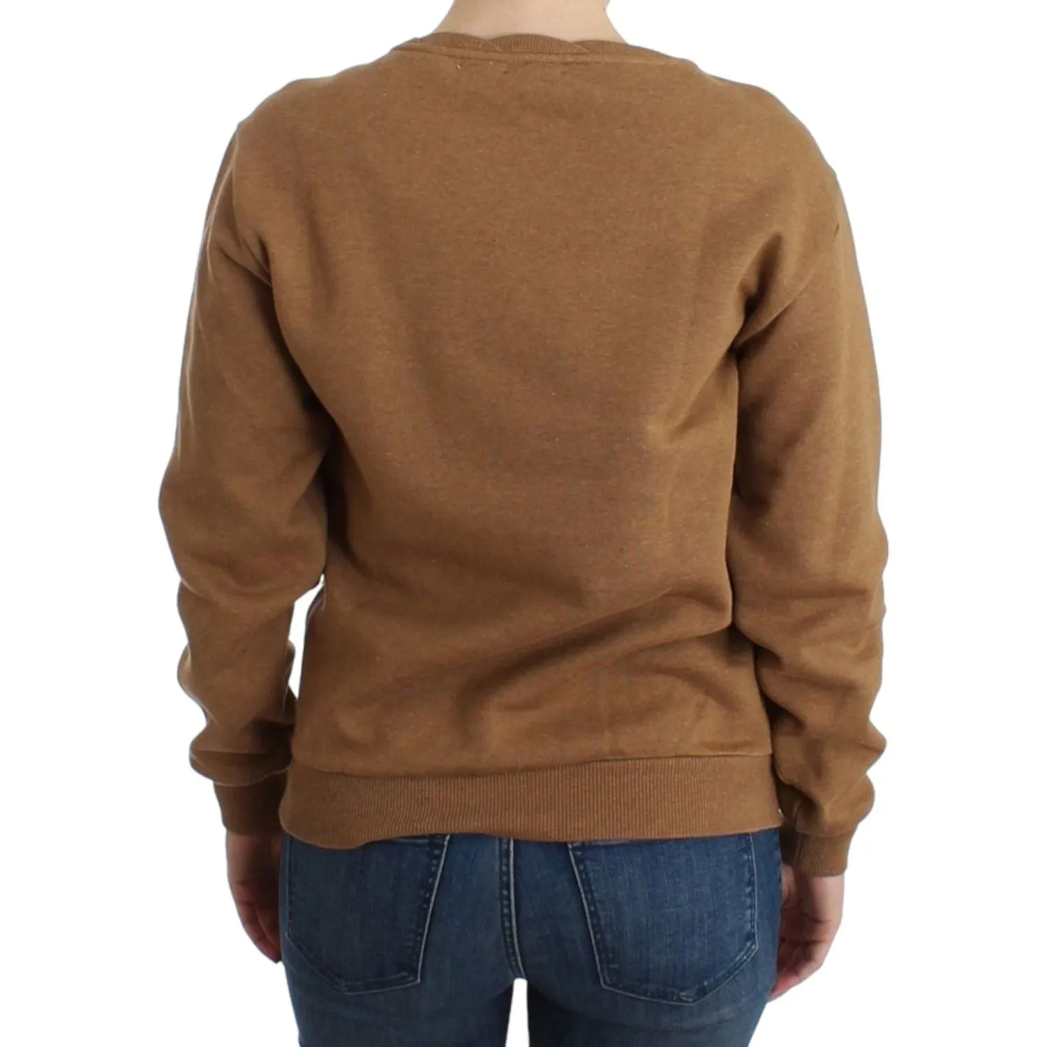 John Galliano Chic Brown Crewneck Cotton Sweater