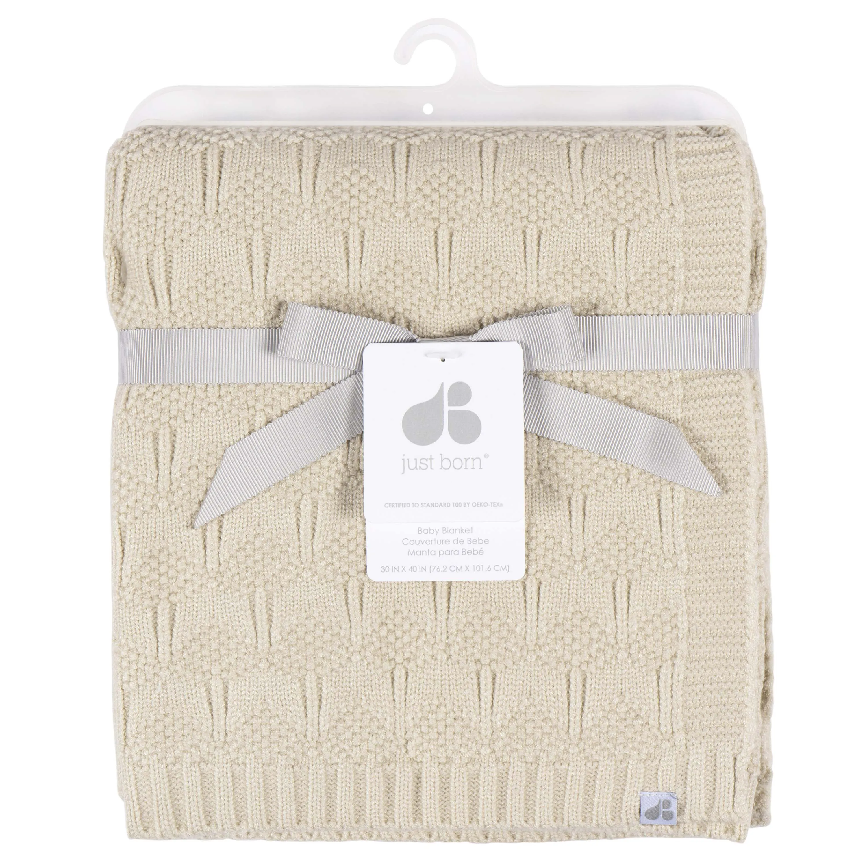 Just Born by Gerber Baby Neutral 1-Pack Sweater Knit Blanket - TAN