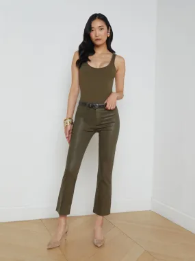 Kendra Coated Cropped Flare Jean