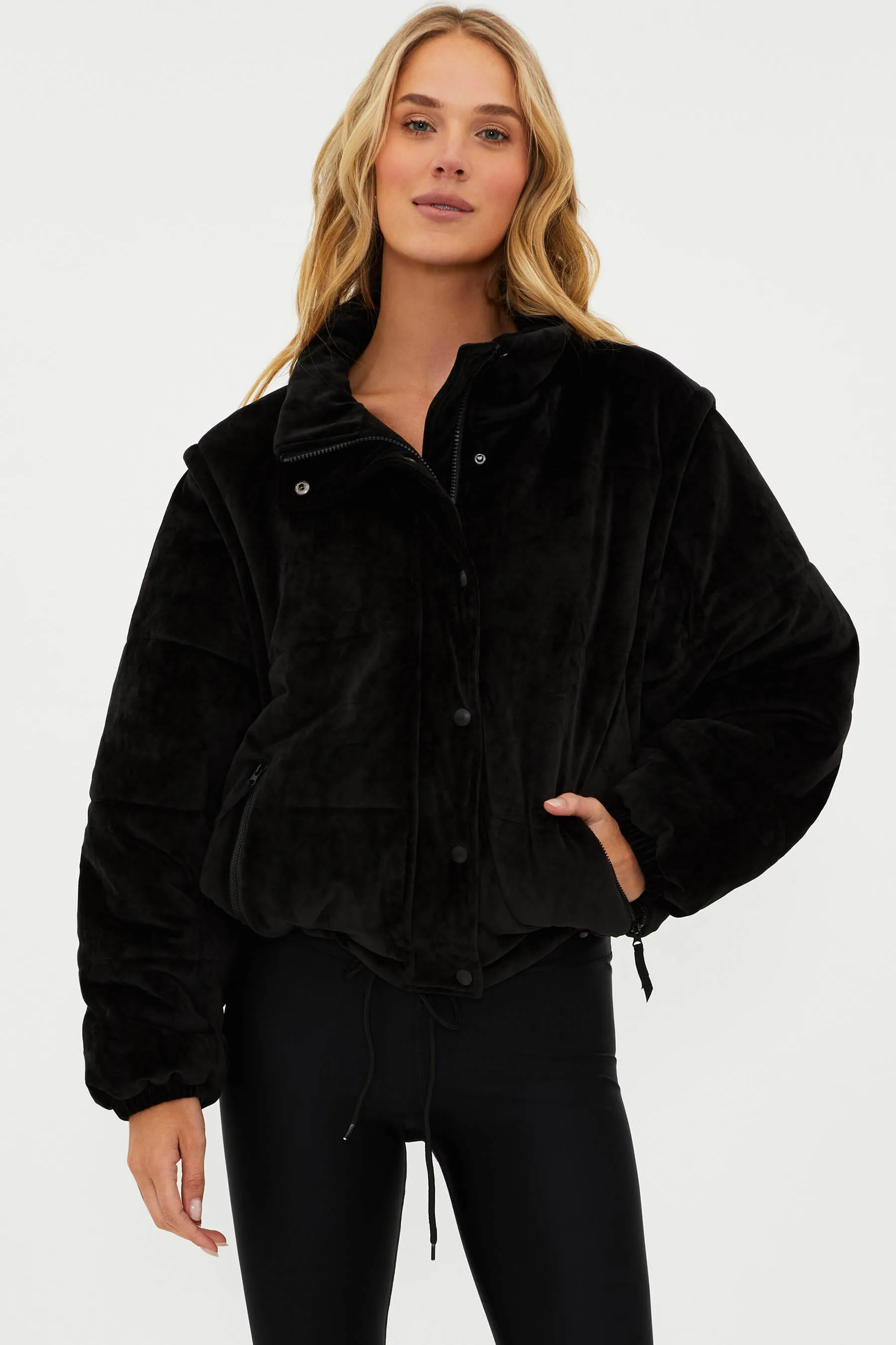 Kris Convertible Puffer Jacket Black Velvet