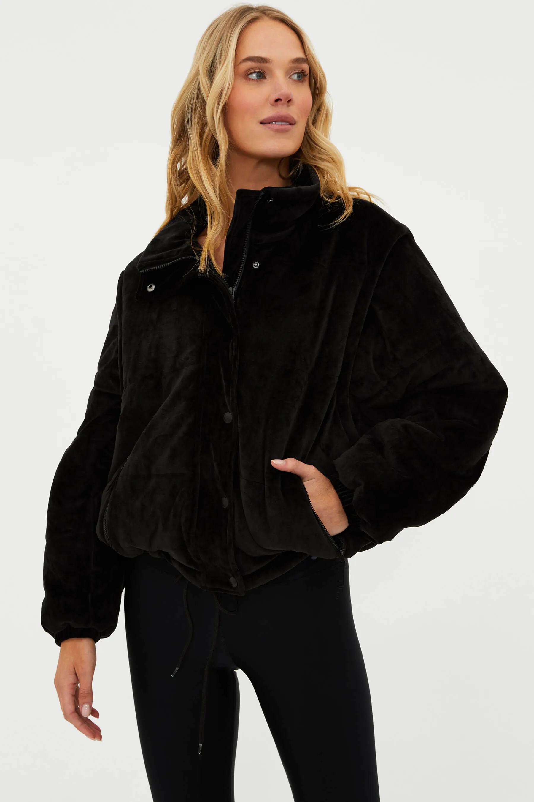 Kris Convertible Puffer Jacket Black Velvet