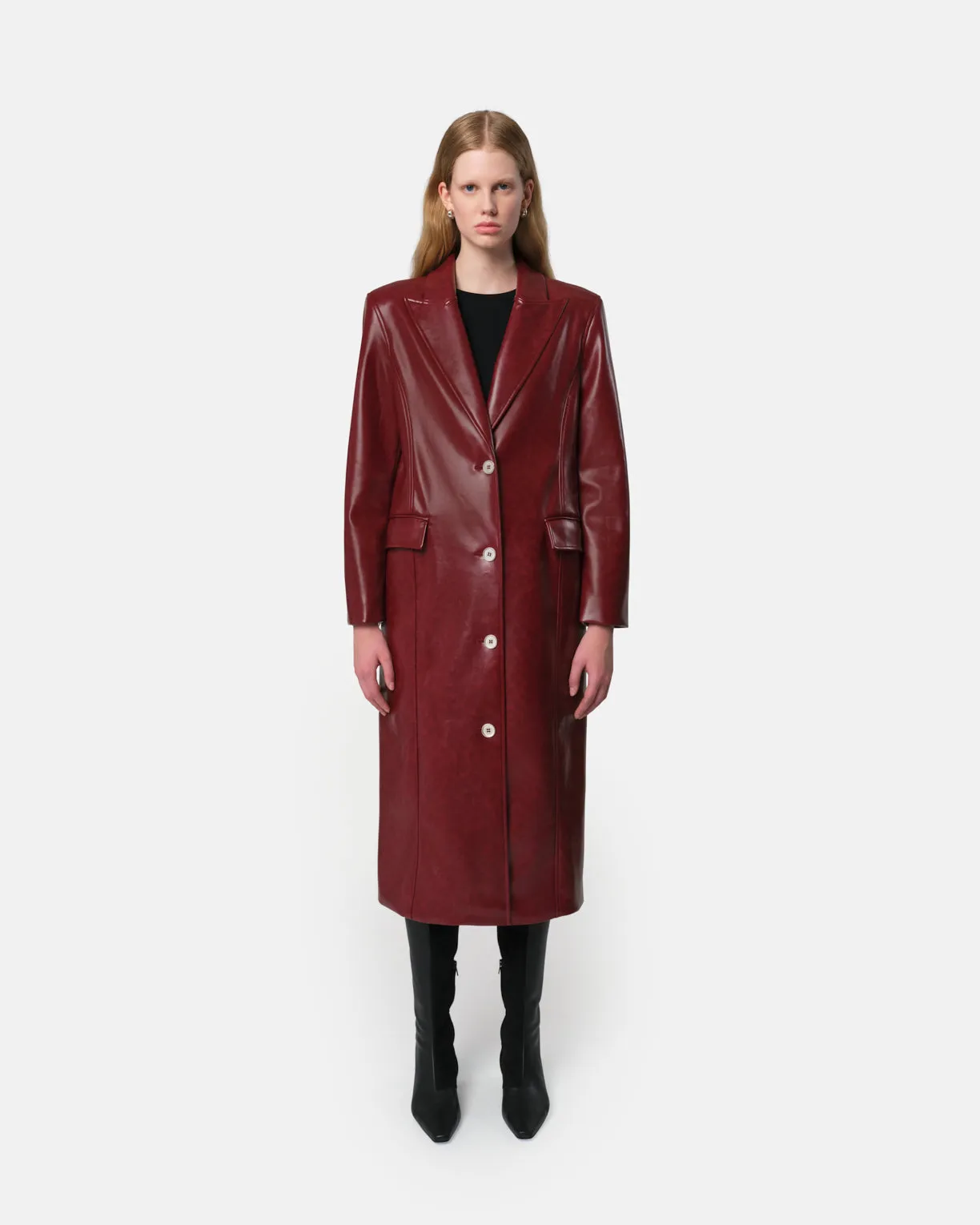 Lauren Overcoat Crimson