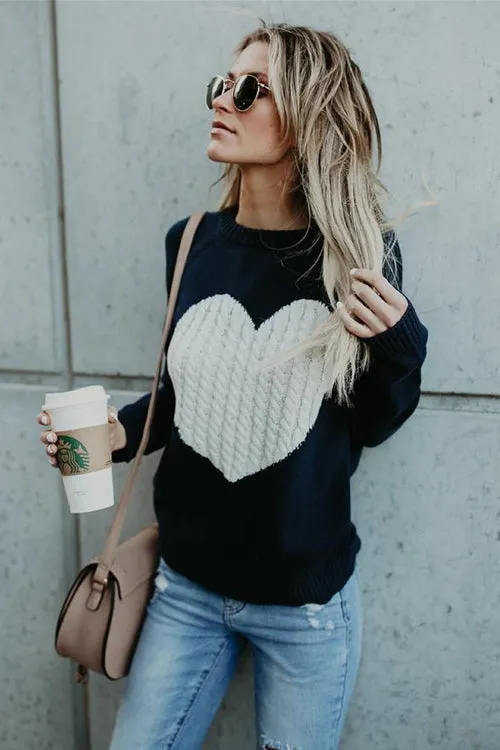 License to Love Heart Knit Sweater - 3 Colors