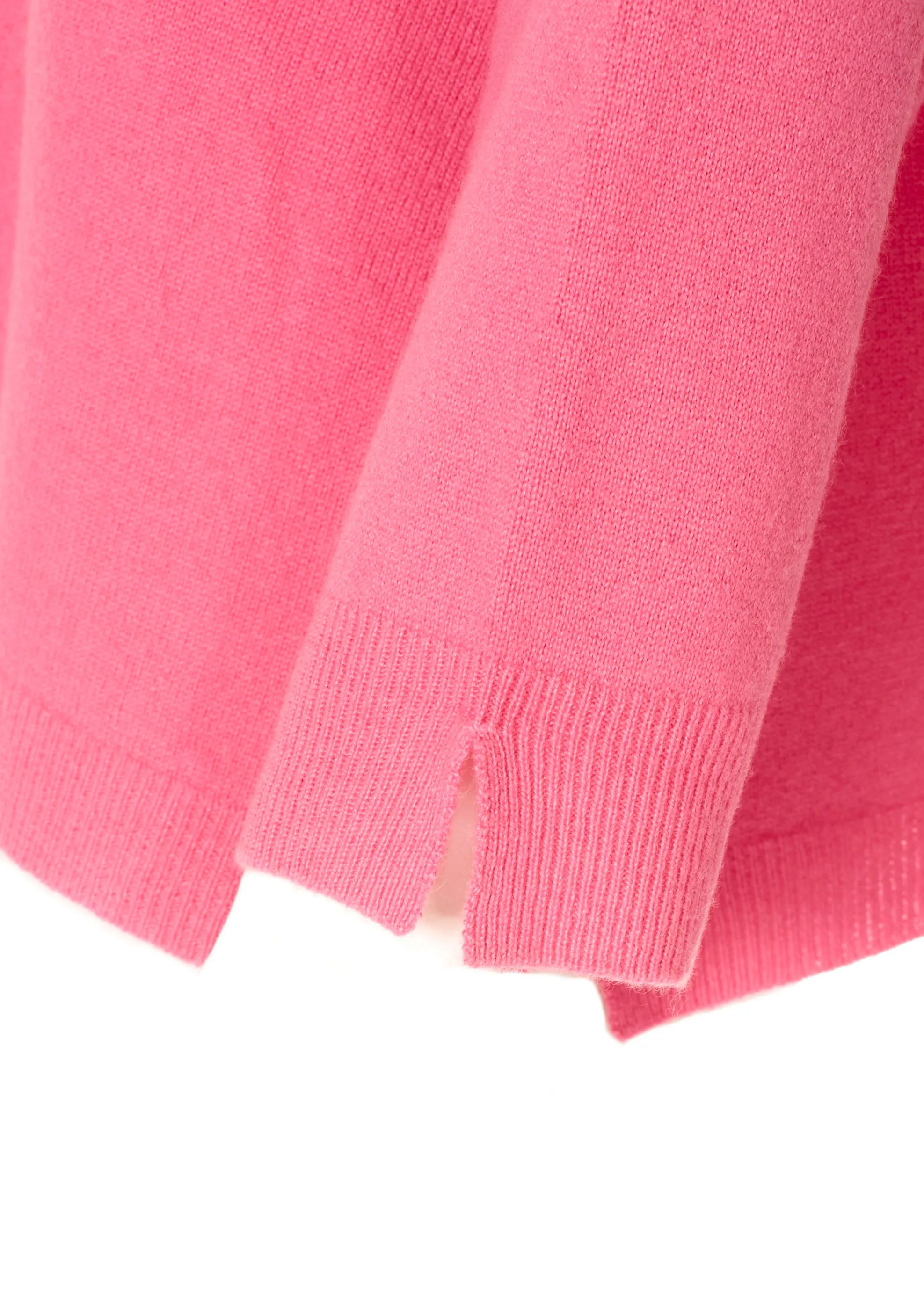 Long Pink "Moon" Cashmere V Neck Sweater