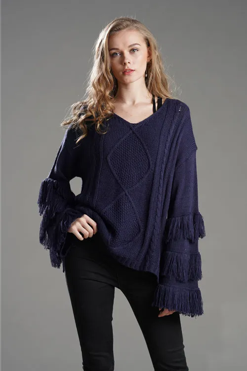 Look What You Made Me Do Tassel Knit Sweater