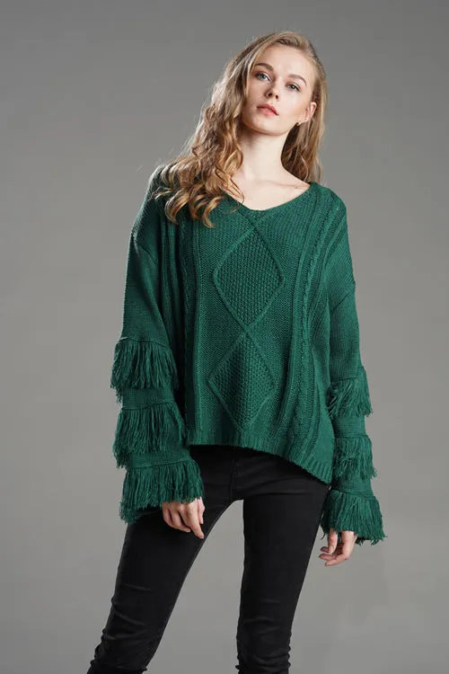 Look What You Made Me Do Tassel Knit Sweater