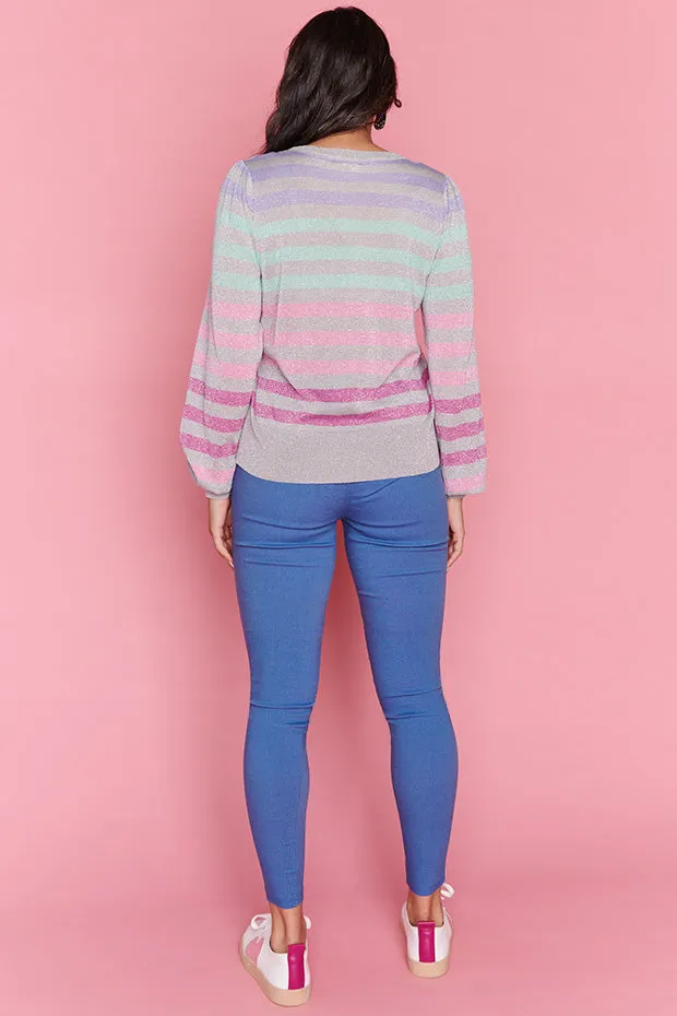 Mackenzie Silver Multi Stripe Jumper